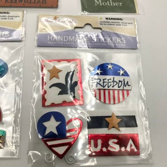 Set of 16 Miss Elizabeth's Handmade & Crystal Stickers Scrap Booking Packets - Picture 11 of 16